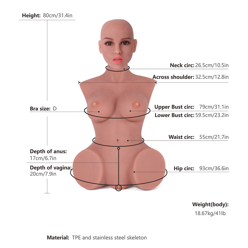 Kingmansion Sex Doll Male Masturbator Lifelike Female Half Torso with Vagina and Anal for Men Sex Pleasure