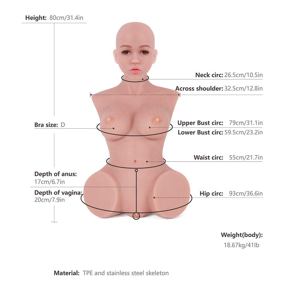 Kingmansion Sex Doll Male Masturbator Lifelike Female Half Torso with Vagina and Anal for Men Sex Pleasure