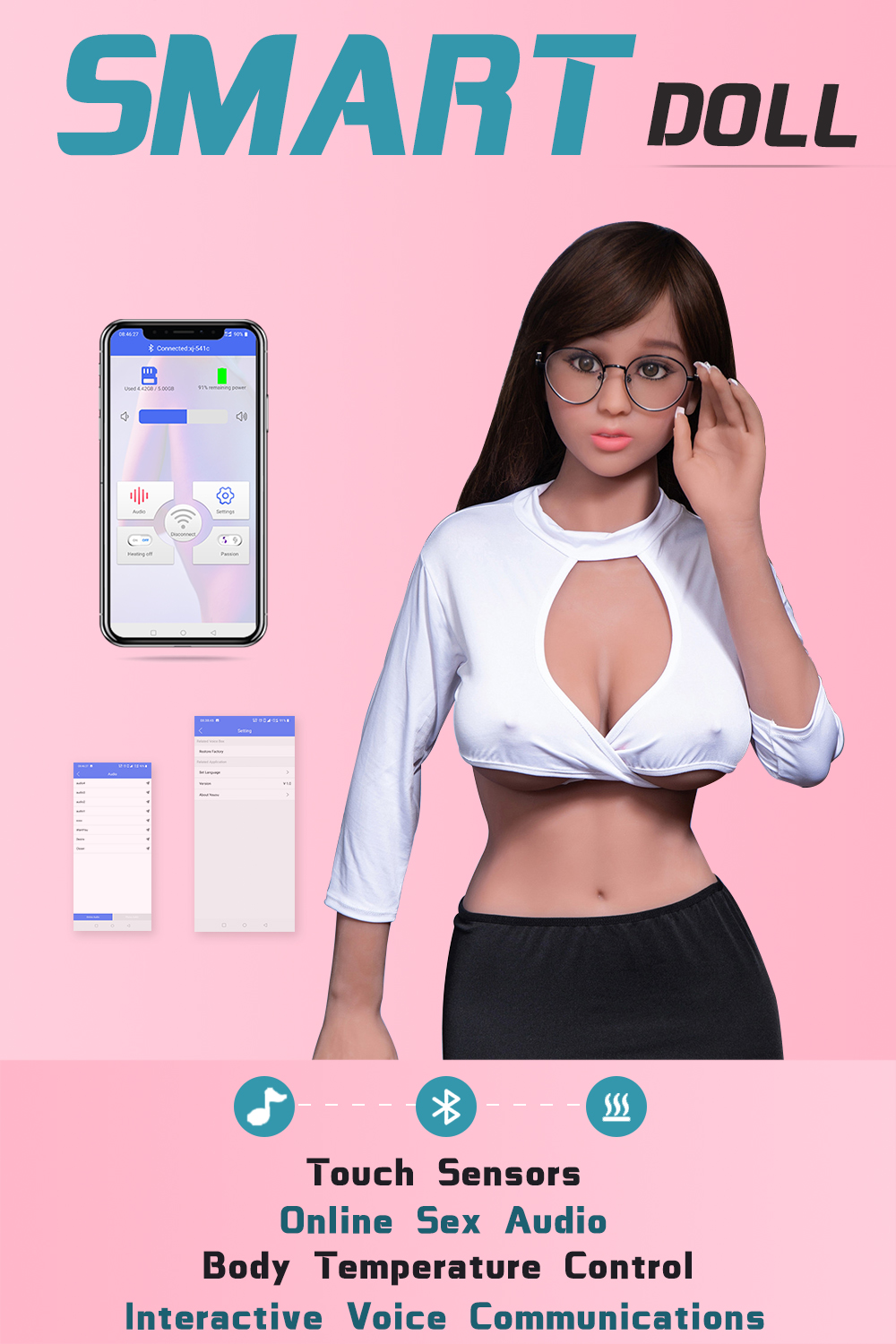 Kingmansion Cynthia 158cm F Cup Life Size TPE Realistic Smart Love Sex Dolls for Men