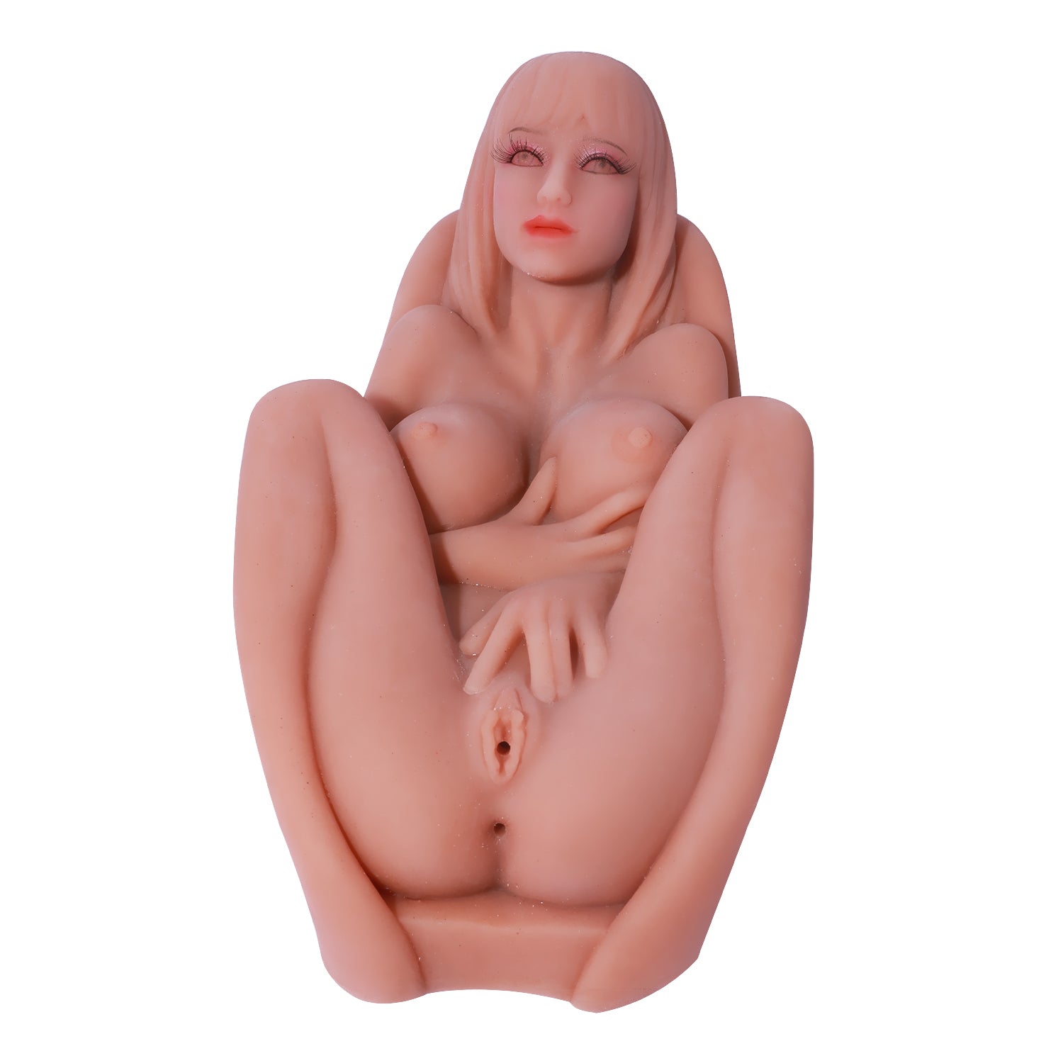 Kingmansion Life Size Love Doll Sex Doll with Head Male Masturbator Torso Breasts Ass Vagina TPE Solid Gel Dolls For Men (Tan)