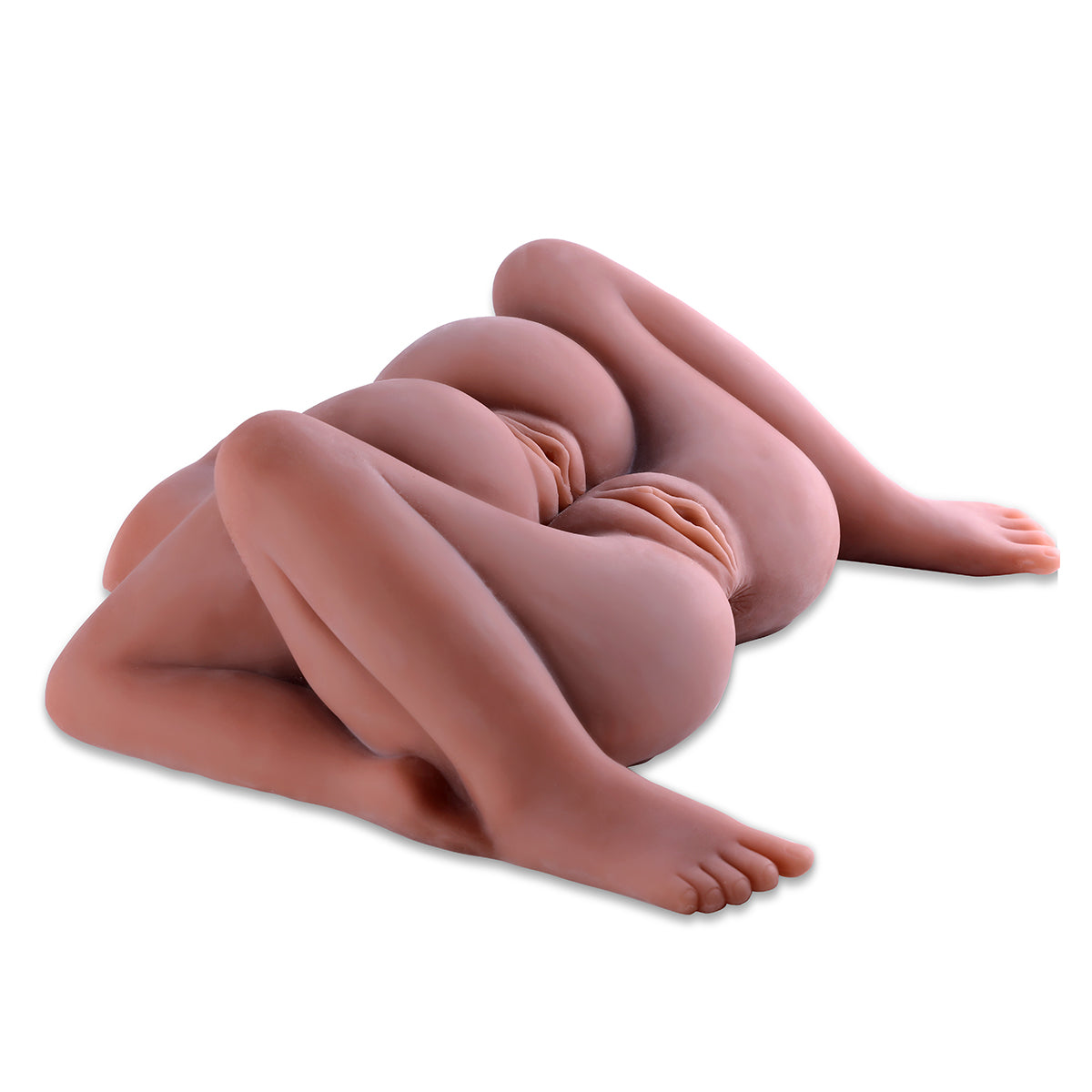 KingMansion Lifelike Tight Pussy Dual Vagina and Ass Anal Male Masturbation Masturbator Adult Sex Toy - Tan