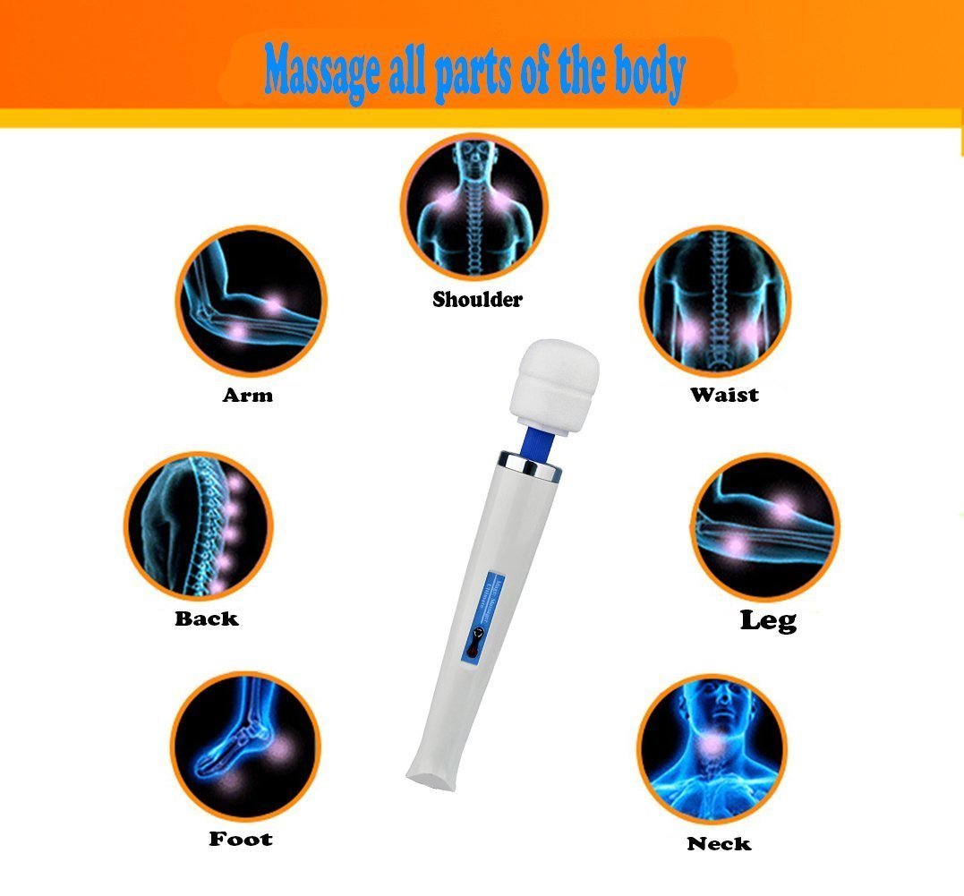 Kingmansion Cordless Personal Vibrator Massager with Powerful Magic Vibrations Rechargeable Handheld Back Massager Wand Massage for Deep Muscles Pain Relief